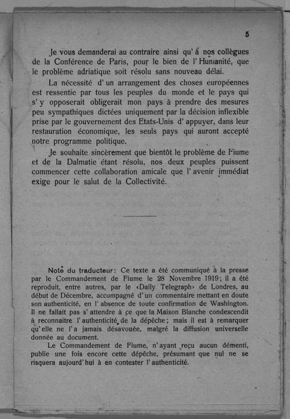 Actes et communiqués du bureau des relations extérieures du 28 novembre 1919 au 1er mai 1920